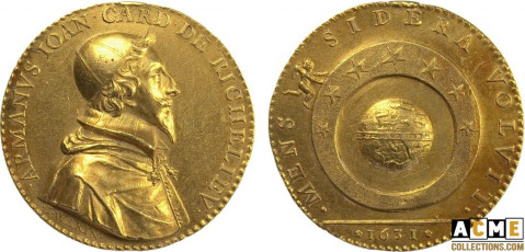 Médaille en OR du Cardinal de Richelieu par Jean Varin