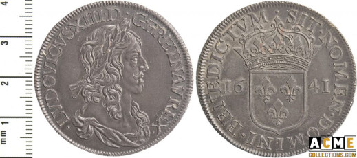 Essai d'Écu de Louis XIII, type Buste Drapé