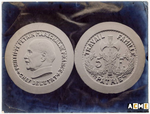 Plâtres 5 Francs 1941 Pétain. Bazor