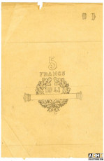 Dessin n° 06 projet 5 francs Pétain 1941. Bazor