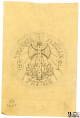 Dessin n° 07 projet 5 francs Pétain 1941. Bazor