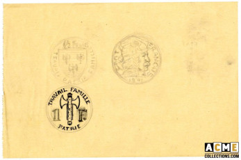 Dessin 1 et 2 francs 1941, Bazor