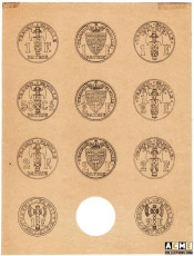Impression de projets 50ct, 1 et 2 Francs 1941. Bazor