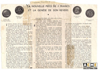 Coupure de Presse N°1, 5 Francs Pétain 1941, Bazor