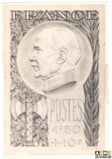 Projet de timbre de Pétain par Lucien Bazor