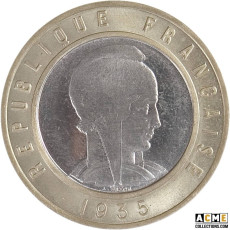 Essai 25 Francs 1935 uniface bimétallique N°2, Lucien Bazor