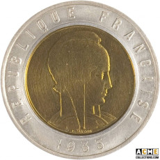 Essai 25 Francs 1935 uniface bimétallique N°4, Lucien Bazor