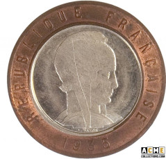 Essai 25 Francs 1935 uniface bimétallique N°7, Lucien Bazor
