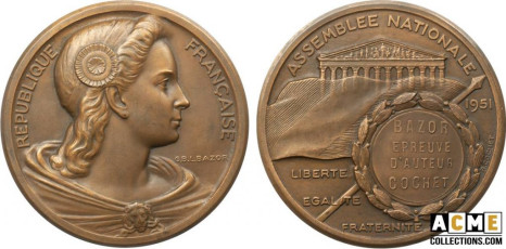 Médaille Assemblée nationale 1951, Bazor et Cochet