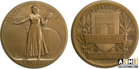 Médaille Le Parisien 1944-1954 Lucien Bazor