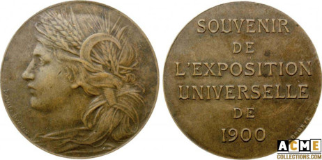 Daniel Dupuis. Médaille souvenir de l'expositon universelle de 1900.