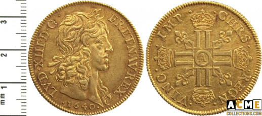 Louis XIII. Pièce de 4 louis, 1640 A
