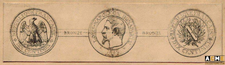 Projet de la pièce de 10 centimes 1852 par Auguste et Albert Barre.