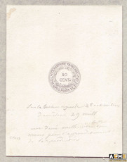 Projet de la pièce de 50 centimes pour la Cochinchine 1879. Auguste Barre.