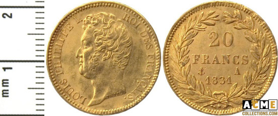 Louis Philippe Ier. 20 Francs Or 1931 A (Paris).
